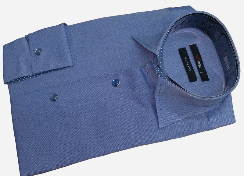  Серо - синяя рубашка для мальчика 1-82, на кнопках 