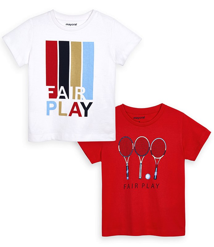  Комплект для мальчика - 2 футболки - красная и белая 3054-43, Майорал, Испания 
