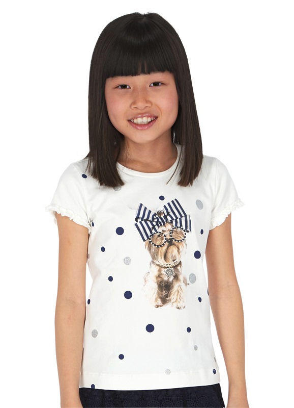  Белая футболка для девочки - подростка 6003 - 70, Майорал, Испания 