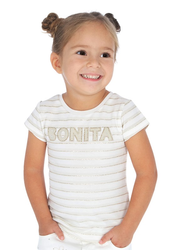  Белая футболка для девочки 3011 - 84, Майорал, Испания 